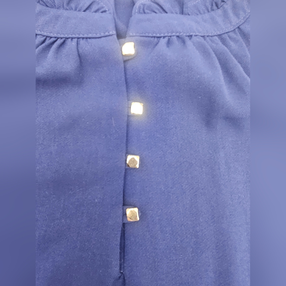 41 Hawthorn Metal Studded Women's Blouse Sleeveless Blue Size L - Picture 4 of 15